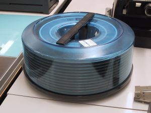 Early magnetic hard disk data storage units were often called platters because of the multiple data disks inside them. Courtesy IBM.