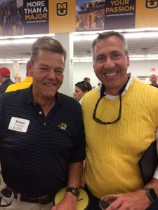 Michael Dougherty, SNR Advisory Council Executive Board member, meets with CAFNR Vice Chancellor and Dean Christopher Daubert at the Missouri State Fair in August 2017.