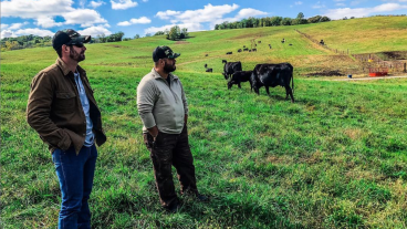 A passion for animals led Army Ranger Patrick Montgomery (left) to the University of Missouri, where he earned an animal sciences degree. He combined that passion with an interest in entrepreneurship to create the KC Cattle Company. The company raises quality wagyu beef – and Montgomery has worked hard to help veterans get back on their feet. The farmers and ranchers at the KC Cattle Company are all veterans. Photo courtesy Patrick Montgomery.