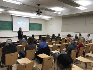 Blake Hurst addressing CAFNR students during his visit to campus April 3-4.