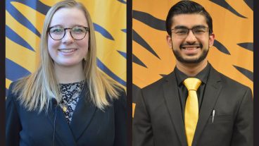 Michaela Thomson (left) and Devesh Kumar were two of four Mizzou ‘39 Award recipients in the College of Agriculture, Food and Natural Resources.