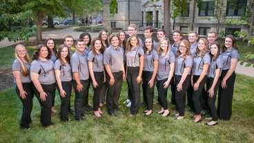 There are a handful of requirements to become a Litton Leadership Scholar, including being a current CAFNR student, being a second-year student at MU at the time of entering the cohort and holding a 3.0 minimum GPA when entering the cohort. This is a picture of the 2019-20 Litton Leadership Scholar Cohort.