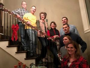 Fisher (pictured at the top of the stairs) is the oldest of eight children -- and all seven of his siblings have been connected to CAFNR at some point in their college careers or lives. Photo courtesy of John Fisher.