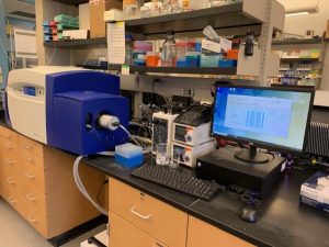 The new spectrometer will help evaluate macromolecular stability, monitor the effects of various perturbants (pH, temperature, etc.) and can be used to study ligand-binding events. Photo courtesy of Kamal Singh.