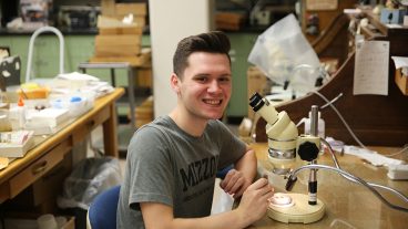 Mason Ward’s extraordinary research portfolio has earned him two undergraduate research awards from the Entomological Society of America (ESA). Ward earned the Undergraduate Student Achievement in Entomology award from the Plant-Insect Ecosystem (P-IE) section of the ESA, as well as the BioQuip Products Undergraduate Scholarship from the Systematics, Evolution and Biodiversity (SysEB) section.