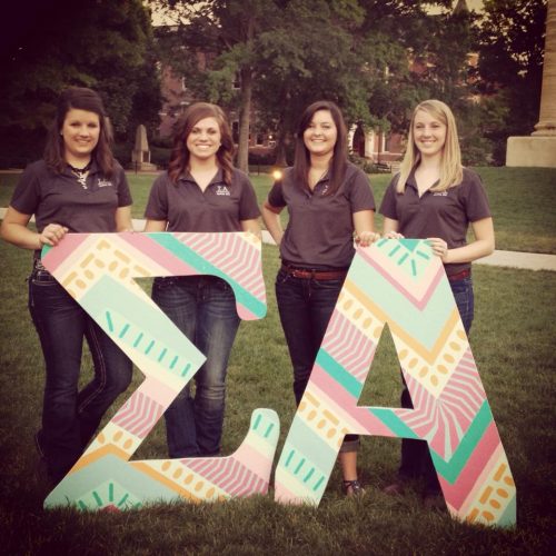 Turner (second from right) joined the Sigma Alpha sorority when she came to the University of Missouri. Photo courtesy of Samantha Turner.