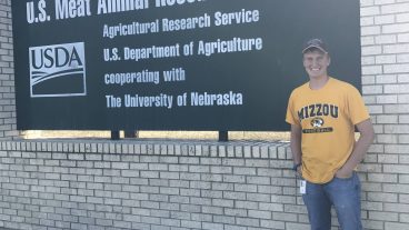 Zach Duncan’s time in CAFNR was highlighted by numerous hands-on learning opportunities, including the Loewenberg Beef Cattle Management Internship during his junior year. That position was focused on cattle herd management, where Duncan and four other CAFNR students handled the day-to-day operations of a Salers herd donated by Bruce Loewenberg. Duncan also had a summer internship in 2017 at the U.S. Meat Animal Research Center.Photo courtesy of Zach Duncan.