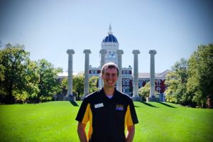 Duncan held an undergraduate research assistant position during his senior year. He worked with Eric Bailey, assistant professor in the Division of Animal Sciences and state beef Extension specialist. Photo courtesy of Zach Duncan.