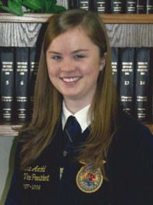 Brenda Schreck during her time as FFA state vice president.