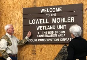 In 2003, Lowell was appointed to the Missouri Conservation Commission, and, during his time there, he was proud to help expand wetland areas in the state. In fact, the commission even named one after him near his hometown – the Lowell Mohler Wetland Unit, part of the Bob Brown Conservation Area in Holt County. Photo courtesy of Lowell Mohler.