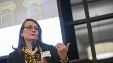 Charlene Finck speaks at the 2021 Column Awards