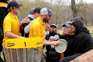 Brabant helped found the Mizzou Disc Golf Club back in 2018, his first year at the University of Missouri. Brabant, who, along with his teammates, are all professional disc golf players, said that to win a national championship just a few years after forming the club was an incredible feeling. He hit the final putt to win the title. Photo courtesy of Jared Brabant.