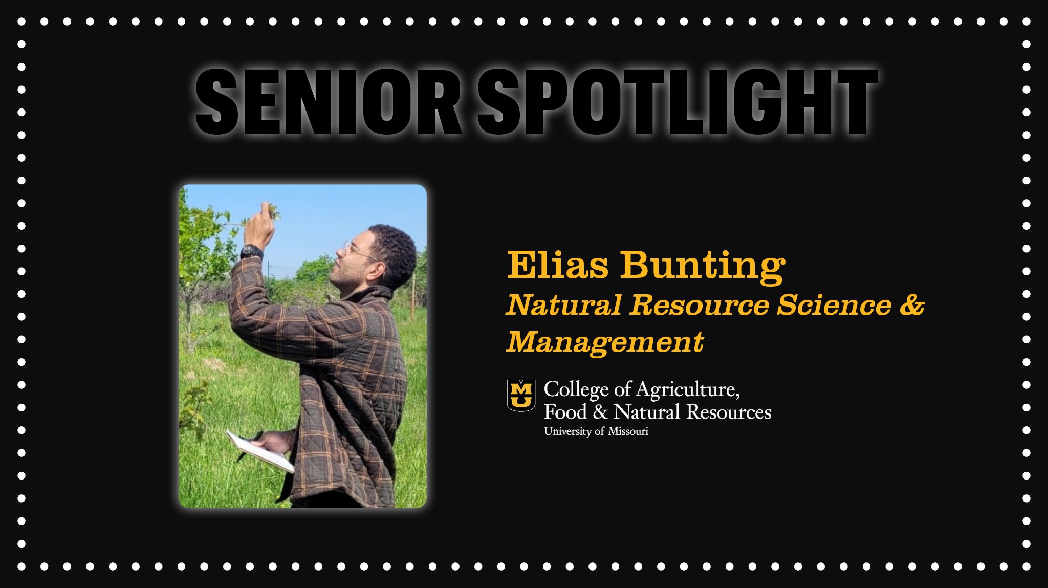 Senior Spotlight: Elias Bunting (click to read)