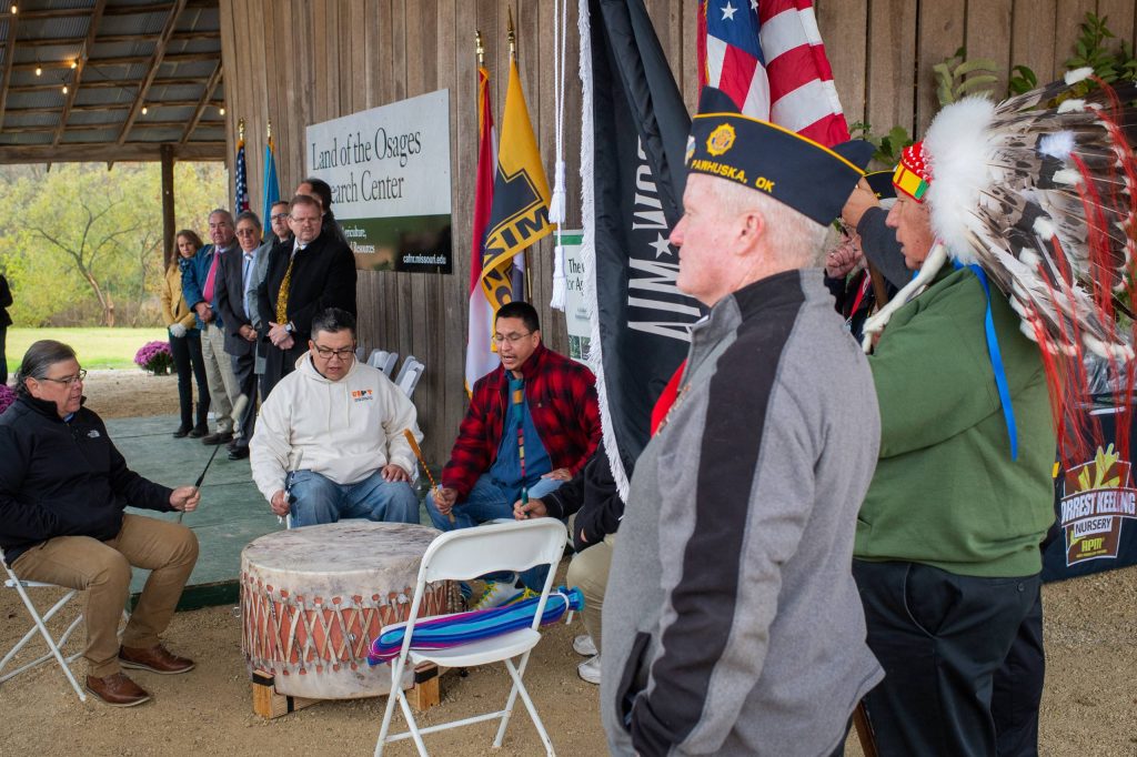 Osage Nation Trible leaders at the opening of the Land of the Osages Research Farm