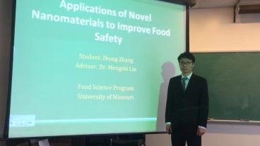 Jason Zhang’s food science journey began in China at Jiangnan University, one of the top food science universities in the country. His first trip to the United States came after earning his undergraduate degree, when he was accepted as a graduate student at the University of Missouri. Zhang, who grew up in southern China, and his wife, Sha, first stepped onto the Columbia campus in 2011 as they both began the pursuit of their PhDs in food science. Photo courtesy of Jason Zhang.