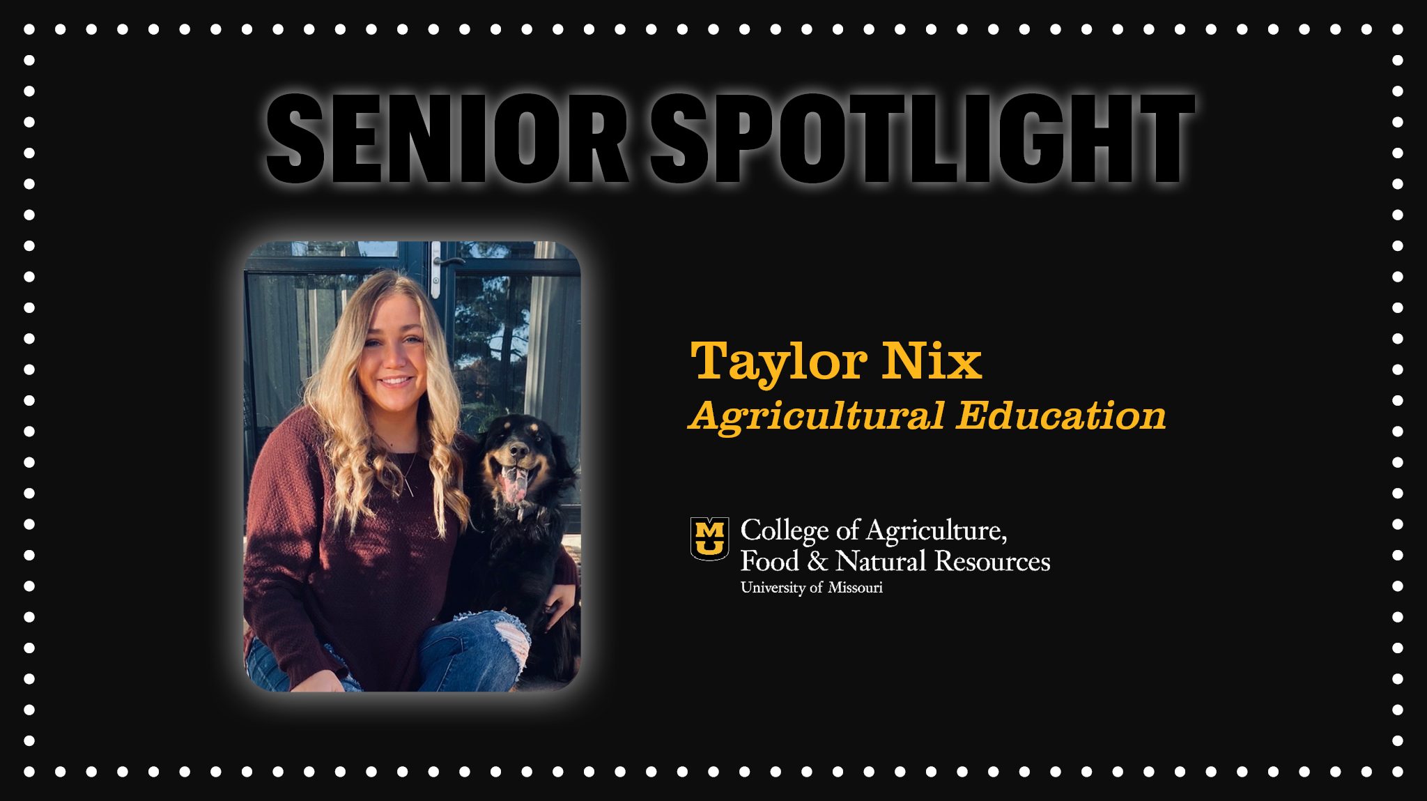 Senior Spotlight: Taylor Nix (click to read)