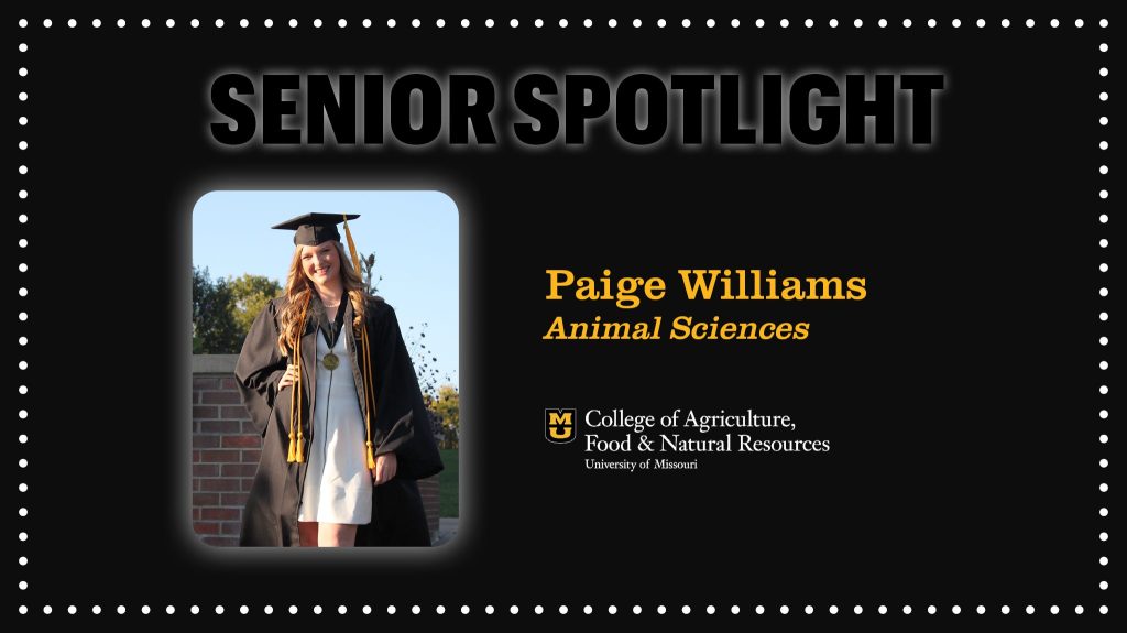 Senior Spotlight graphic featuring student wearing graduation cap and gown.