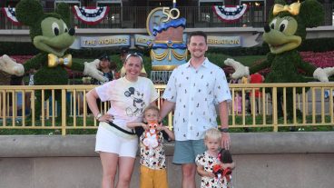 Matt Fleming, with wife, Kate, and children at Disney World