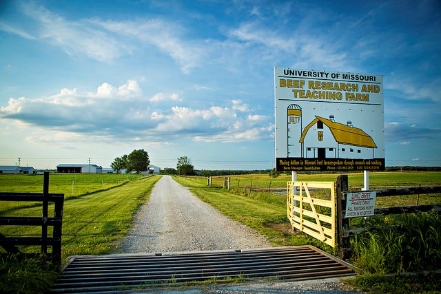 Beef facility sign and entrance