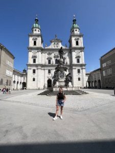 Blackmore got to visit many historic locations in Austria, including a cathedral in Salzburg.