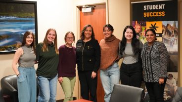 Executive-in-Residence Laura Furgione spoke with the Women in Meteorology Club during her time on campus.
