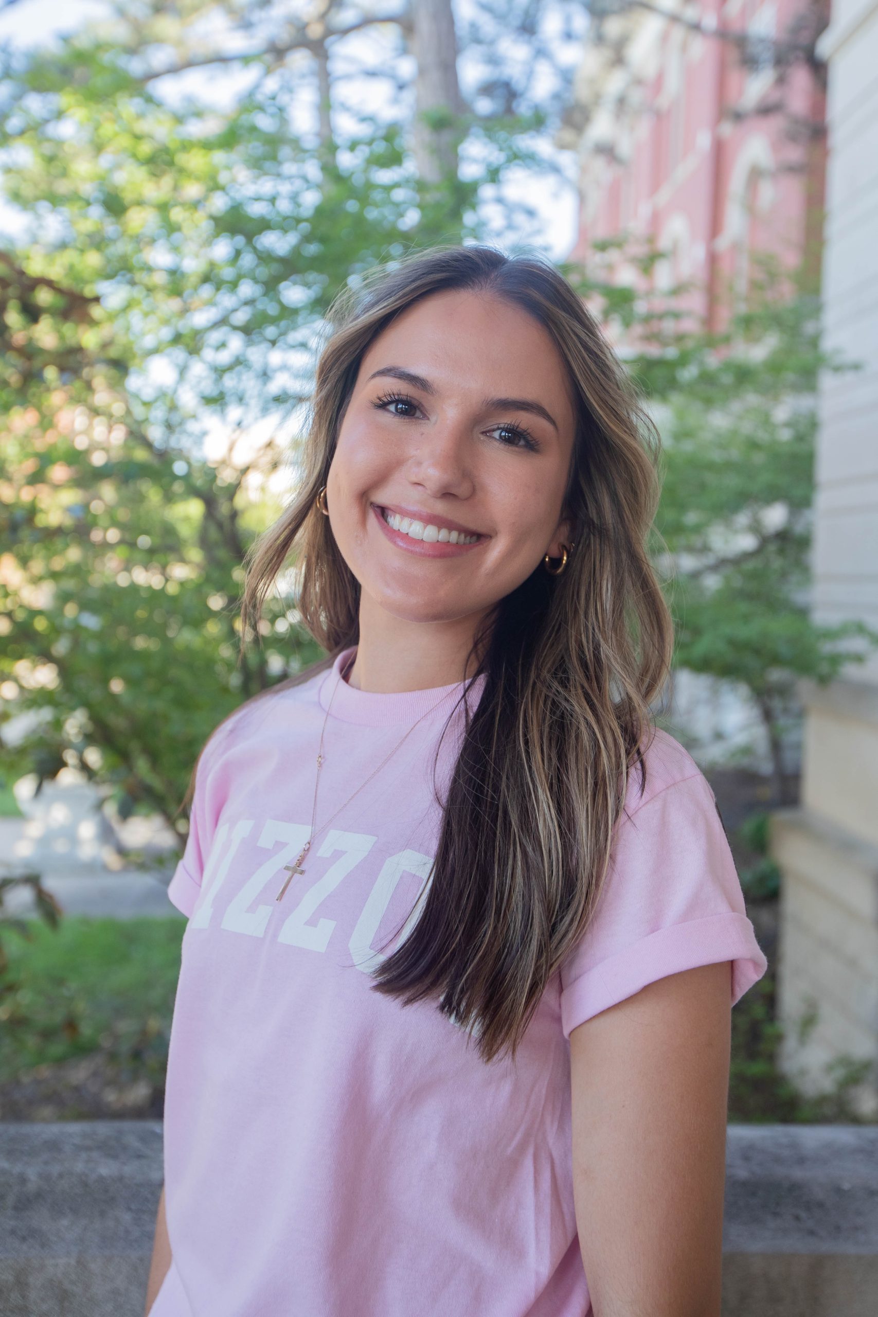 A student poses for a portrait.