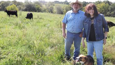 When Tad and Kim Carnahan moved from Colorado to Missouri, they sought out the services of the University of Missouri for research-based information to help them grow their Linn County operation. The Carnahans use practices taught in grazing schools by MU Extension and the Natural Resources Conservation Service. Photo by Linda Geist.