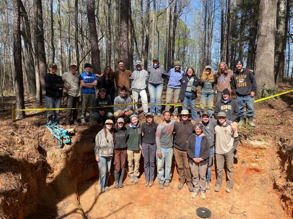 Mizzou's soil judging team poses for group picture at the National Championship for Collegiate Soil Judging in Raleigh, North Carolina.