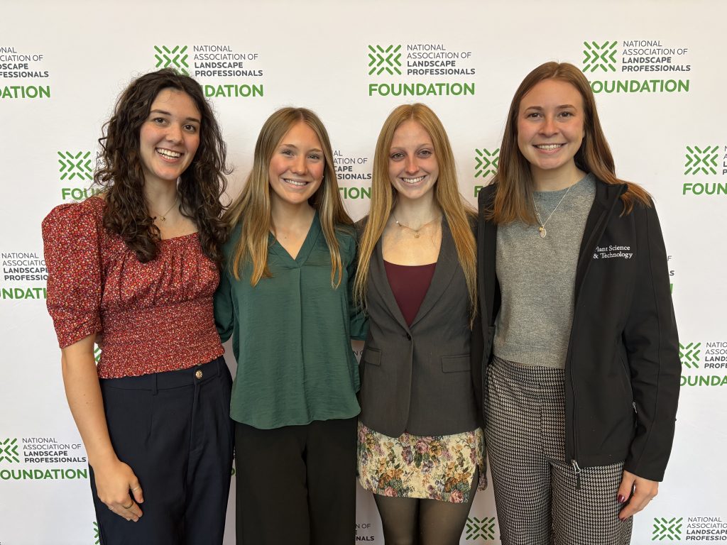 Grace Morris poses with three other Mizzou Plant Science and Technology students.