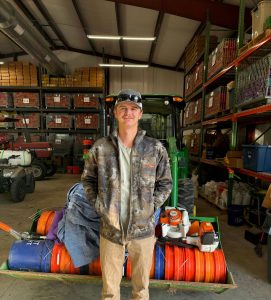 Brennan Greenwell at the Farm for Soy Innovation.
