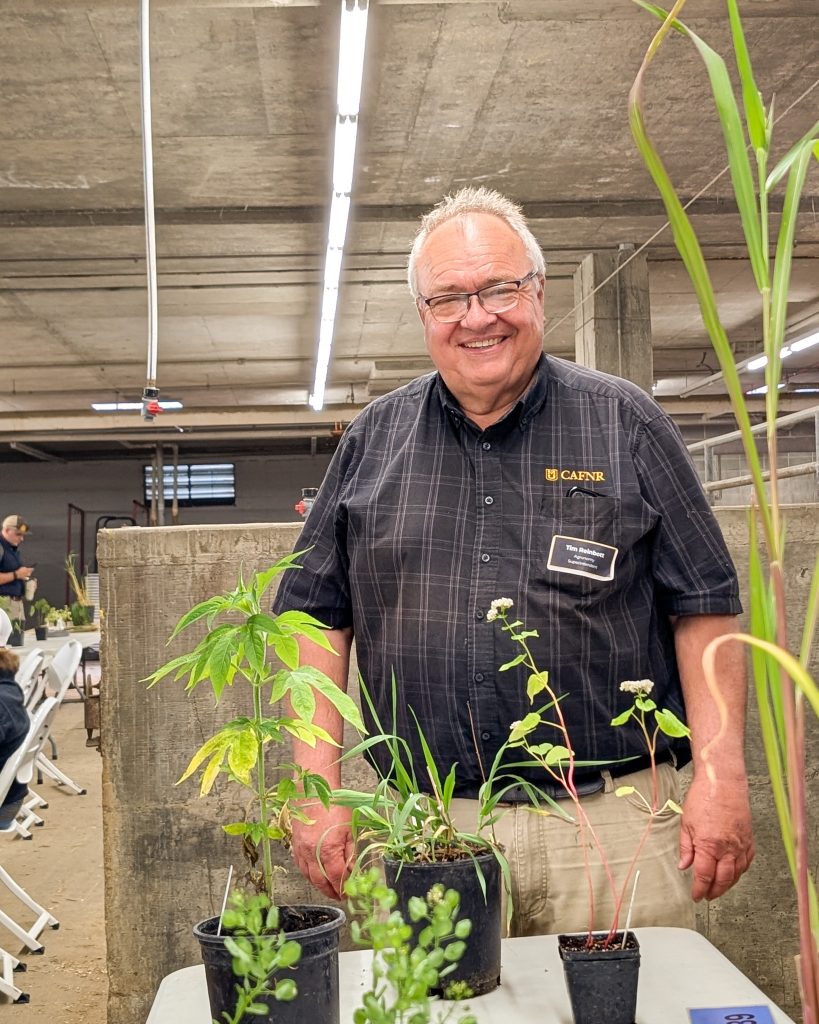 Tim Reinbott with plants.