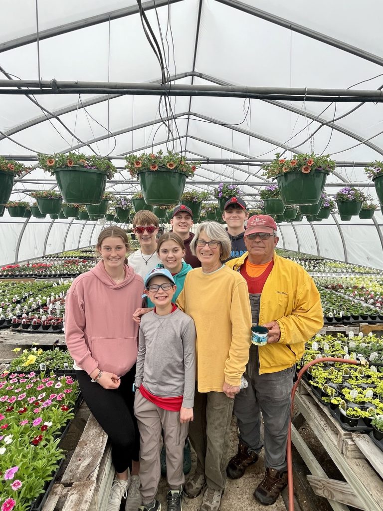 Abbie Harms with her family.