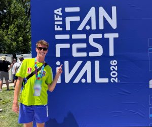 Bryce Burroughs as a volunteer for the FIFA World Cup in Kansas City.